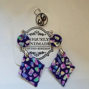 Hand made Earrings ,tiles imitation
